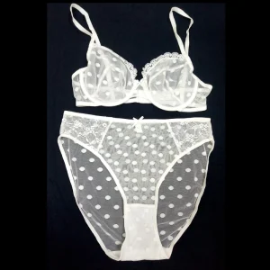 Women’s Bra Sexy Lace White Transparent Bra Panty Set Custom Plus Size Big Size for Fat Women