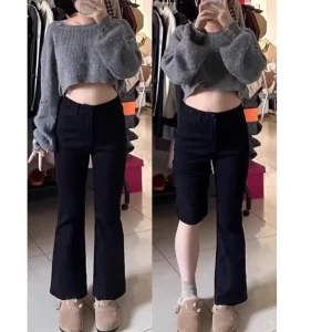 Women’s Breathable Jeans Sweet Spicy Style High waisted Plus size Straight leg Skinny XL Casual Pants