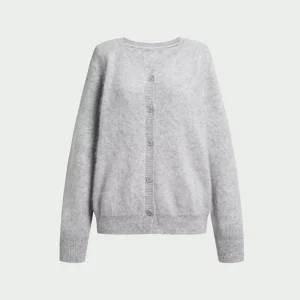 Women’s Button Down Crew Neck Textured Solid Color Casual Stylish Cardigan