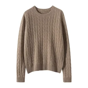 Women’s Cashmere Wool Sweater Cable Knit