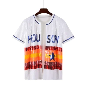 Women’s Casual Anti-Wrinkle Open T-Shirt Made of Polyester Canvas O-Neck Short Sleeve Regular Fit 500g Fabric Weight