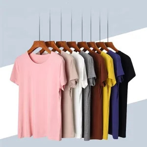 Women’s Casual Breathable Knitted Cotton Slim Fit Solid Simple Summer T-shirts