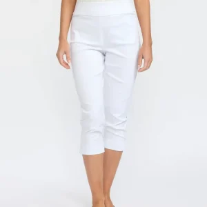 Women’s Casual Capri Pants Comfortable Stylish Solid Colors with Embroidery ODM Supply