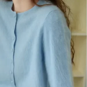 Women’s Casual Cardigan 5% Cashmere + 95% Woolen Sweater in Stock