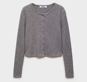 Women’s Casual Cardigan Sweater Solid Color Knitted Neck