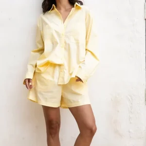 Women’s Casual Cotton Two Piece Pajama Set Comfortable Short Sleeve Shorts For Summer Autumn Spring Homewear