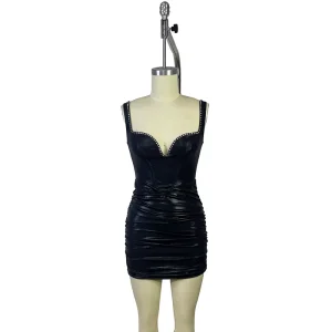 Women’s Casual Diamond V-Neck Dress One Size Short Daily Wear Top with Plain Dyed Technique New Style Summer Ladies Vestido