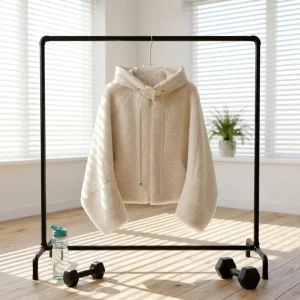 Women’s Casual Drawstring Hooded Faux Fur Coat Full Zip up Patchwork Cropped Oversized Wide Sleeves Cozy Winter Warm Outerwear