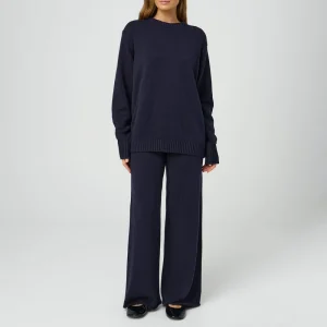 Women’s Casual Fall Winter Outfits Solid Color Long Sleeve Knit Sweater Top and Pant Two Pieces Woven Sweater Sets