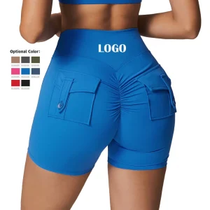 Women’s Casual Fashion High Waist Hip Lift Sweat Absorbing Quick Drying ultra Yoga Shorts with Pockets