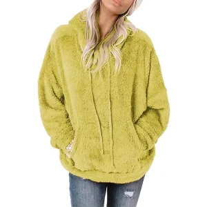 Women’s Casual Fleece Sweatshirt Anti Shrink Plain Blank Pullover T Shirt Hoodies for Autumn