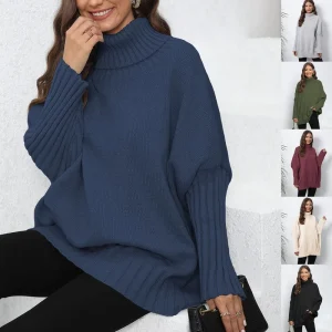 Women’s Casual Floral Long Sleeve Pullover Sweater O Neck Loose Breathable Front Logo Autumn