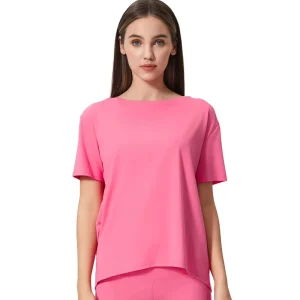 Women’s Casual Gym T Shirt High Quality Loose Style Short Sleeve Round Neck Spandex Material