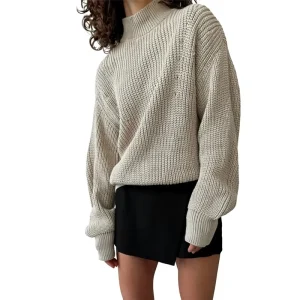 Women’s Casual Hand Woven Viscose Polyester Sweater European American Style Fall Winter New Arrival Knit