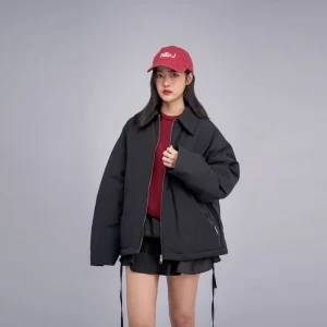 Women’s Casual Jacket Winter Windproof Warm Thickened Jacket Solid Color Dyeing