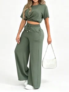 Women’s Casual Joggers Workout Yoga Pants Breathable Fabric Custom Logo Loose Fit Mid Waist Straight Style For Winter Summer