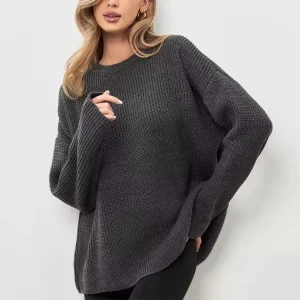Women’s Casual Knitted Long-Sleeved Loose Sweater Women Oversized Sweatshirt Color Pullover Winter Custom Sweatshirt for Women