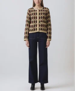 Women’s Casual Long Knitted Autumn Geometric Pattern Breathable Warm Sweater