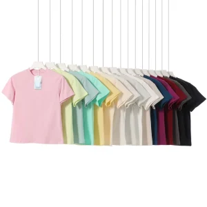Women’s Casual Loose Fit UV Sun Protection Knitted T-Shirt 240g Mint Pure Color Quick-Drying Antibacterial Anti-Pilling