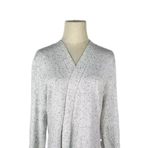 Women’s Casual Mid Length Cardigan Comfortable Long Sleeved Top Flat Knitted Technique