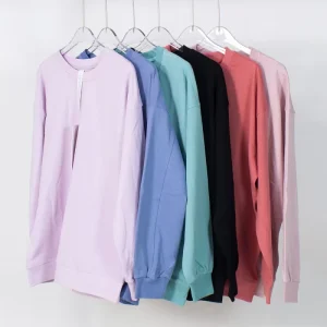 Women’s Casual Solid Hoodie 100% Cotton Sweatshirt with Embroidered Printed Washed Techniques Long Sleeves