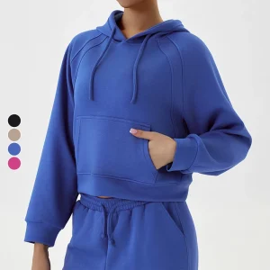 Women’s Casual Sports Sweatshirt Fashionable Hooded Loose Top Breathable for Autumn Winter Outdoor Running Training Plus Size