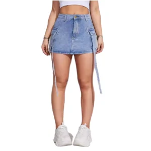 Women’s Casual Straight Summer Mini Waist Denim Skirt