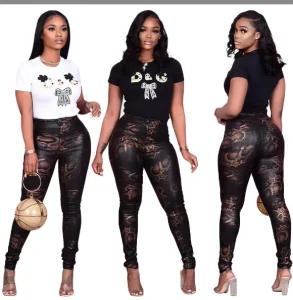 Women’s Casual Stretch Snake Print Yoga Pants Gym Leggings for Women