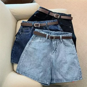 Women’s Casual Summer Shorts with Elastic Waist Comfortable Loose Wide Leg Hot Pattern Mid Waist