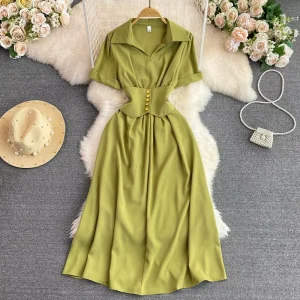 Women’s Casual Summer V Neck Short Sleeve Dresses in 10 Colors