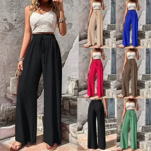 Women’s Casual Wide Leg Pants Spring Summer Pants High Waist Female Slim Loose Straight Women Trousers Work