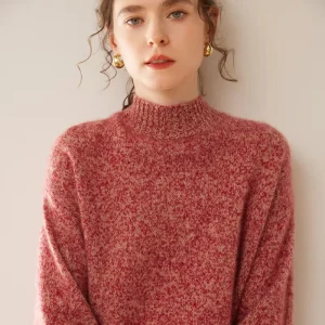 Women’s Casual Winter Sweater Chunky Knitwear With Loop Yarn Simple Atmospheric Pullover
