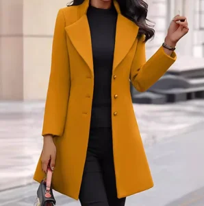 Women’s Clothing Autumn and Winter Long Knee Length Coat Slim Fit