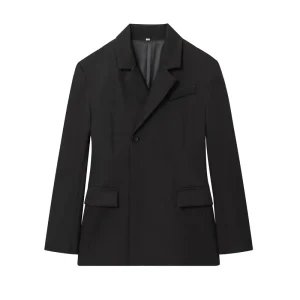 Women’s Clothing Fashion Slim Breathable Print V neck Button Blazer