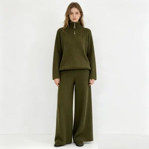 Women’s Clothing Loose Cashmere Feel Knit Two Piece Set Casual Autumn Winter Loungewear Factory Direct