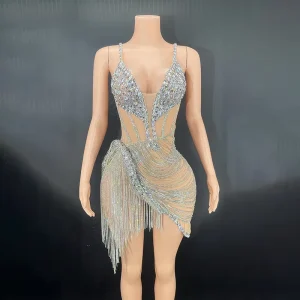 Women’s Clothing Luxury Skin Illusion Net for Dresses Sexy Dresses Women