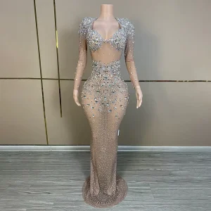 Women’s Clothing Sexy Club Long Sleeve Elegant Dresses for Parties Glue for Rhinestones for Clothes