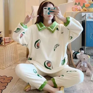 Women’s Clothing Sleepwear Pajamas Ladies Winter Clothes for Women Flannel Loungewear