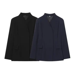 Women’s Clothing Spring New Arrival Fashionable Commuter Versatile V neck Slim Fit Blazer 86794258 8870199