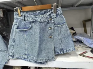 Women’s Clothing Summer Arrival Stylish Simple Versatile Mid-Waist Denim Skirt Female Double Breasted Jeans Vestidos