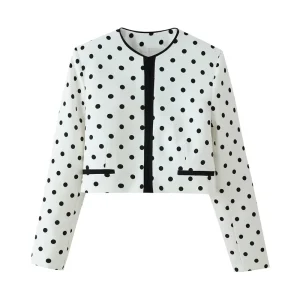 Women’s Clothing Summer Fashionable Commuter Versatile Polka Dot Short Blazer 2798238