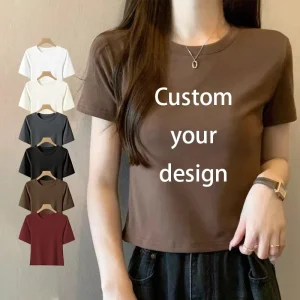Women’s Clothing T Shirt Ladies Add Your Logo Summer O Neck T shirt Women’s T Shirt Custom Blank T Shirt Tops for Women