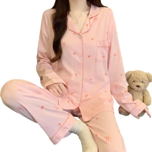 Women’s Collared Silk blend Comfortable Long sleeve Fashionable Loungewear