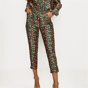 Women’s Color Pants Printed Pattern Casual Pants Ladies Trousers