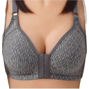 Women’s Comfortable Bras Wireless Push-up Front Buckle Thin Breathable Sexy Solid Knitted Plus Size Wire Free Lady’s Soft