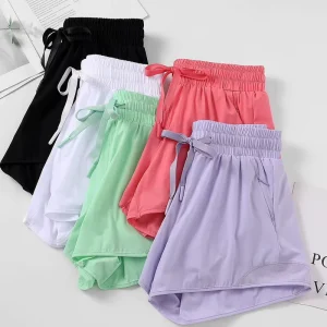 Women’s Comfortable Soft Spandex Yoga Shorts Breathable Lightweight Running Shorts Seamless Feature Available XS XL Solid Print