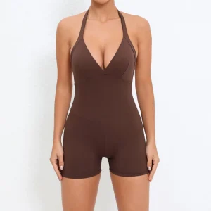 Women’s Compression Yoga Jumpsuit Backless High Waist Activewear One Piece Gym Romper
