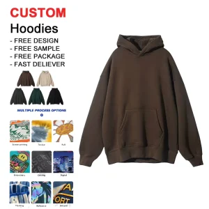 Women’s Cotton Oversized Hoodie Winter Knitted Fabric Custom Logo Printed Front Embroidered Sweatshirt S Casual