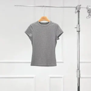 Women’s Cotton T-Shirt Solid Color Round Neck Short Sleeve Slim Fit Basic Tee Casual Commuting Soft Stretch S-XL Multi Color