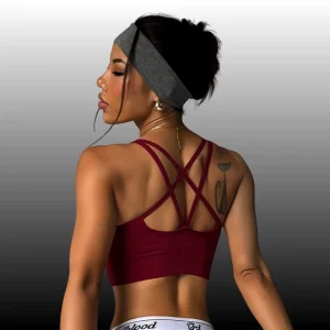 Women’s Crisscross Back Sports Bra Quick-Dry Stretchy Padded Workout Crop Top Activewear Bra